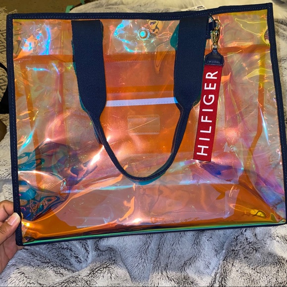 Tommy Hilfiger Bags Th Tommy Hilfiger Iridescent Holographic Tote Bag Poshmark